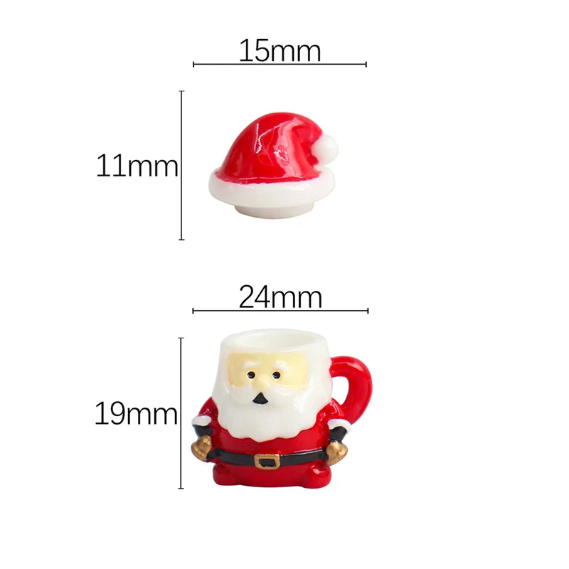 Mini Santa Claus Teacup Resin Christmas Miniature Decoration Christmas Miniature Figurine Nixie
