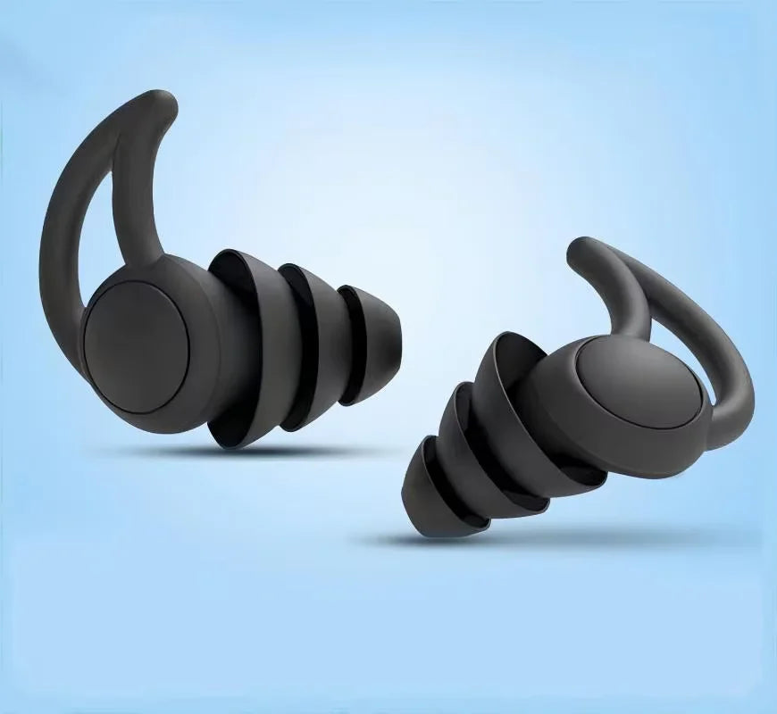 3-Layer Silicone Earplugs for Sleep, Swim & Noise Reduction