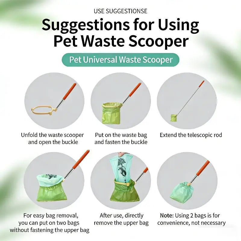 Foldable Telescopic Dog Poop Bag Holder – Non-Contact Pet Tool Pet Waste Tool Nixie