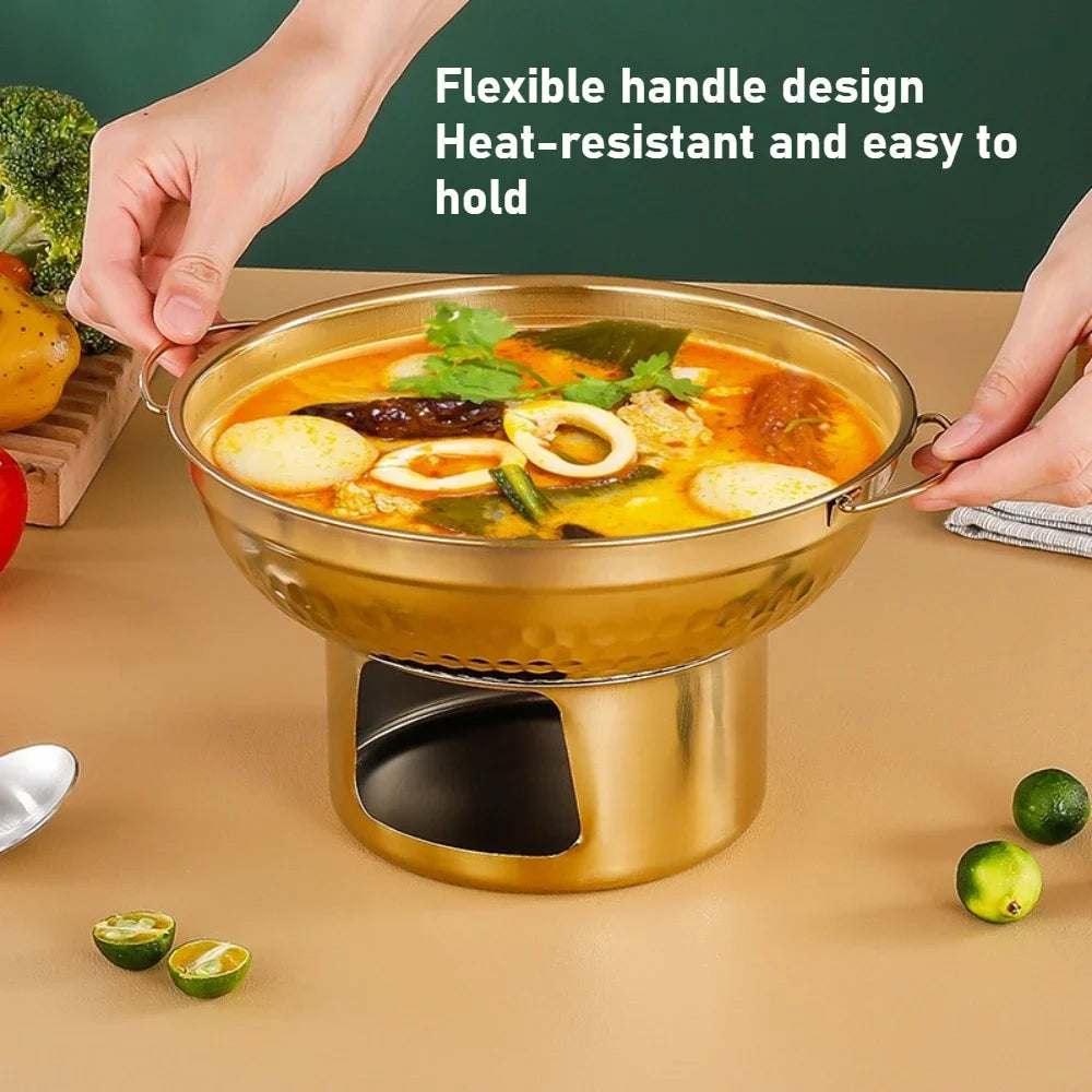 Stainless Steel Thai Tom Yum Hot Pot with Double Handles Hot Pot Cookware Nixie