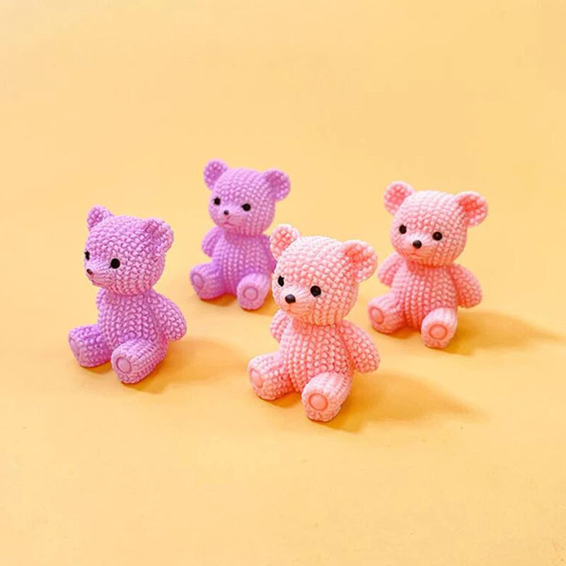 Mini Bear Resin Figurine Fairy Garden Micro Landscape Ornament Garden Figurine Nixie