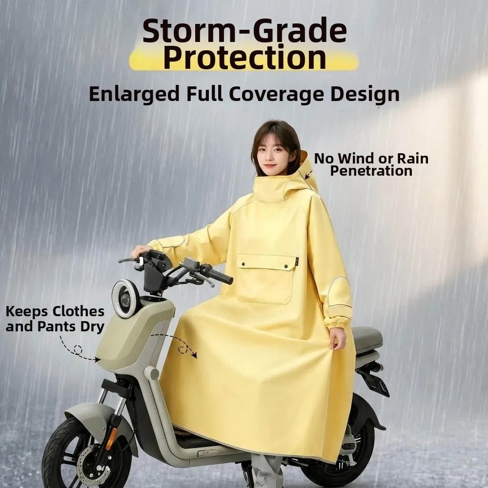 EVA Oxford Cloth Hooded Rain Poncho – Reflective Full-Body Hooded Rain Poncho Nixie