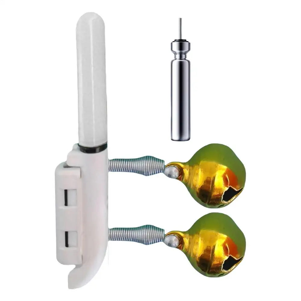 LED Fishing Rod Light Clip with Bite Bells & USB Rechargeable Fishing Bite Alarm Nixie A bang