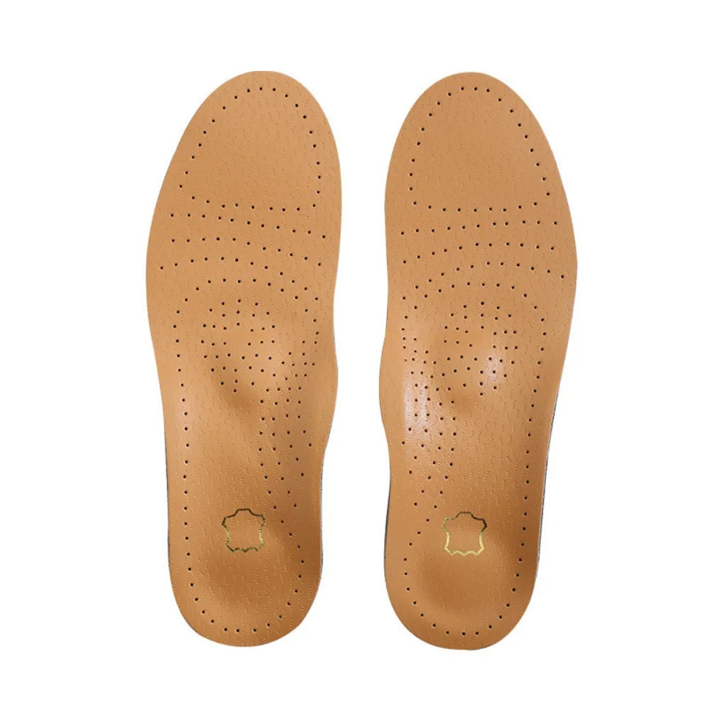 Orthopedic Leather Insoles for Flat Feet – Unisex Arch Support Orthotic Shoe Insoles Nixie Coffee 37-38