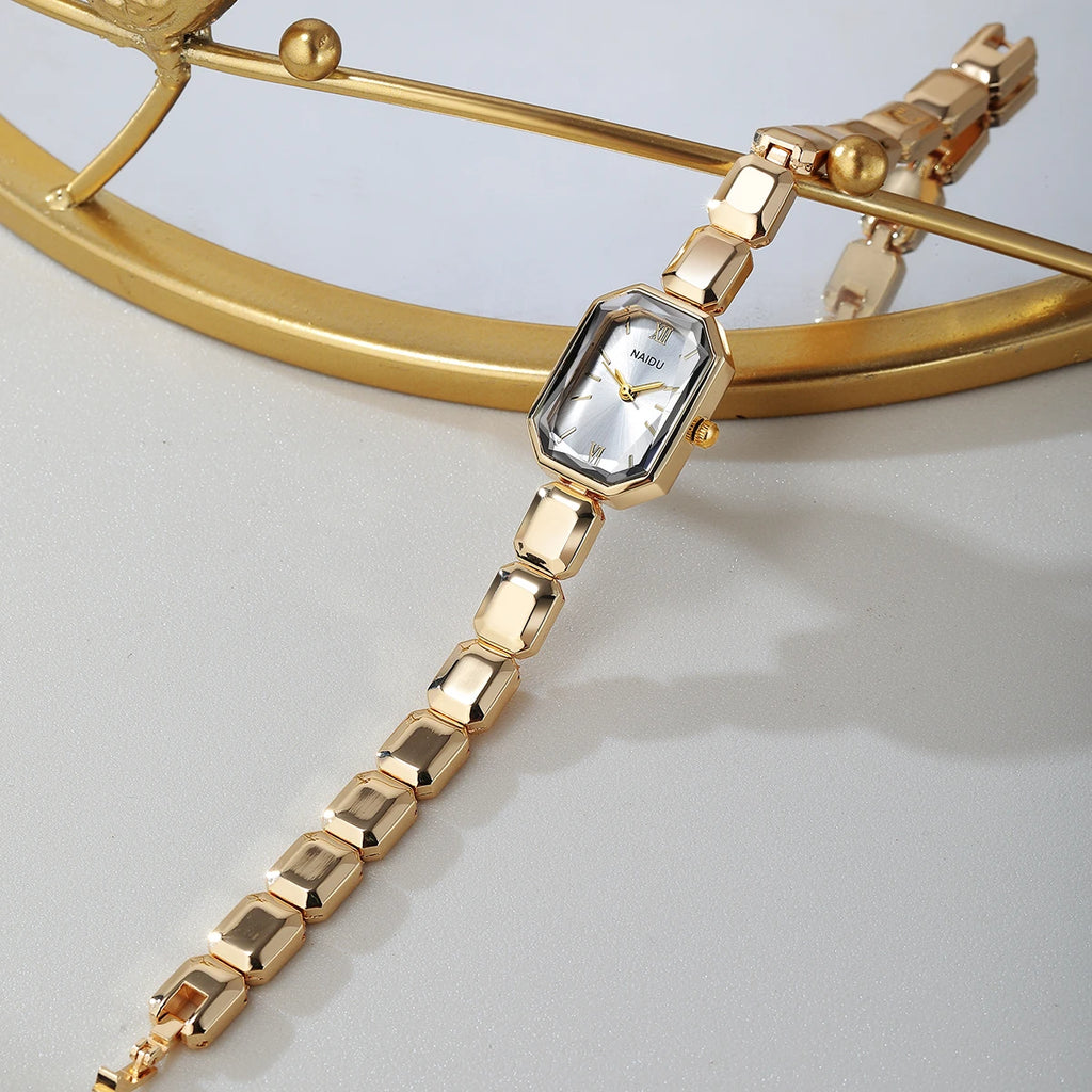 Gold Casual Quartz Watch – Stainless Steel Band | Naidu Fashion Quartz Watch Nixie