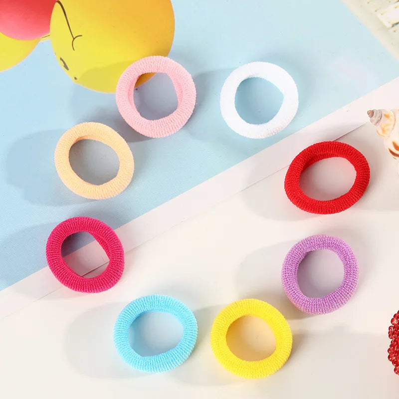 100pcs Mini Elastic Hair Ties Multicolor – Gentle & Secure Elastic Hair Ties Nixie
