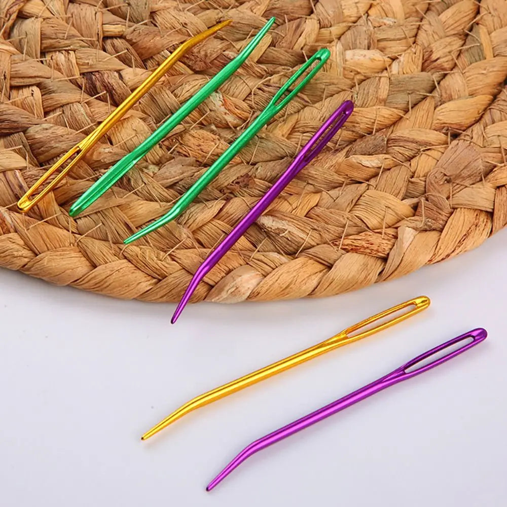 Bent Tip Big Eye Tapestry Needles – Aluminum Knitting Crochet Tapestry Crochet Needle Nixie