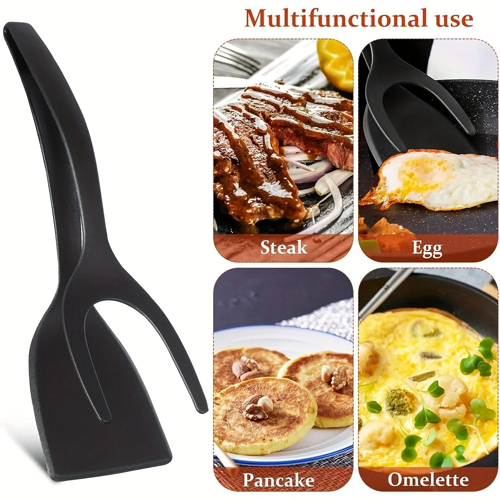 Grip & Flip Spatula Tongs – Non-Stick Egg Flipper Tool Spatula Tongs Nixie