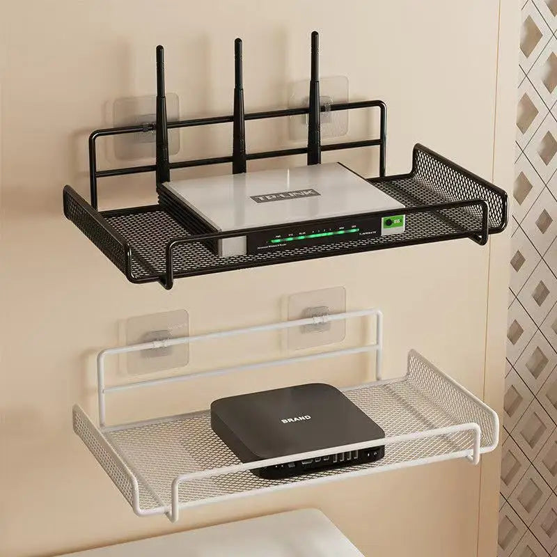 No-Drill Stainless Steel Wall-Mounted Router & WiFi Shelf Wall Storage Shelf Nixie