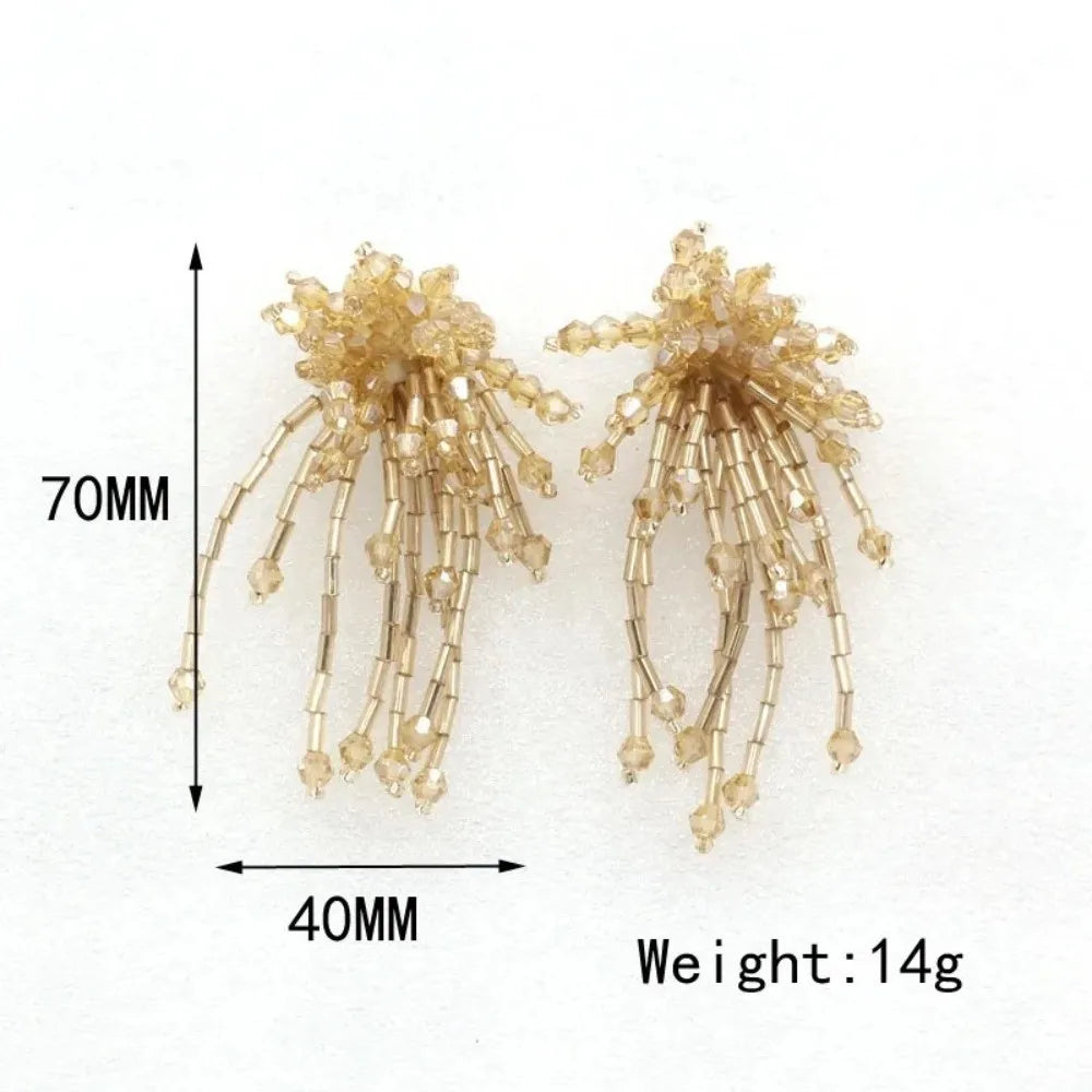 3D Crystal Beaded Flower Patch – Hand-Sewn Glass Bead Appliqué Beaded Flower Appliqué Nixie