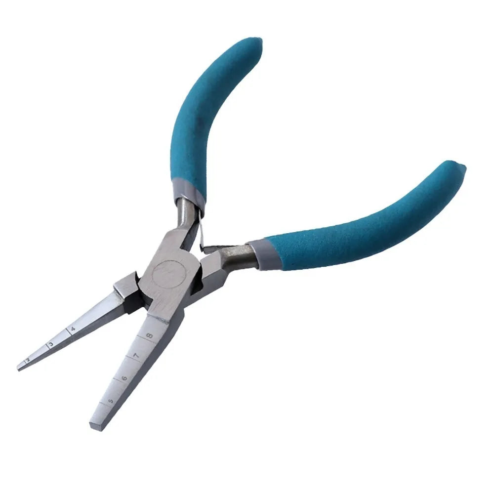 6-Inch Double Square Nose Wire Looping Pliers 2-8mm Scale Wire Looping Pliers Nixie Light Blue