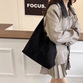 Retro Velvet Tote Bag for Women – Large Capacity Shoulder Bag Velvet Tote Bag Nixie Black