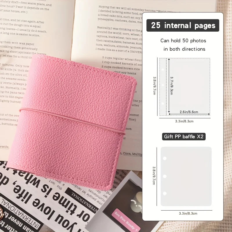 Mini Soft Leather Pocket Photo Album – 50 Pages | Nixie