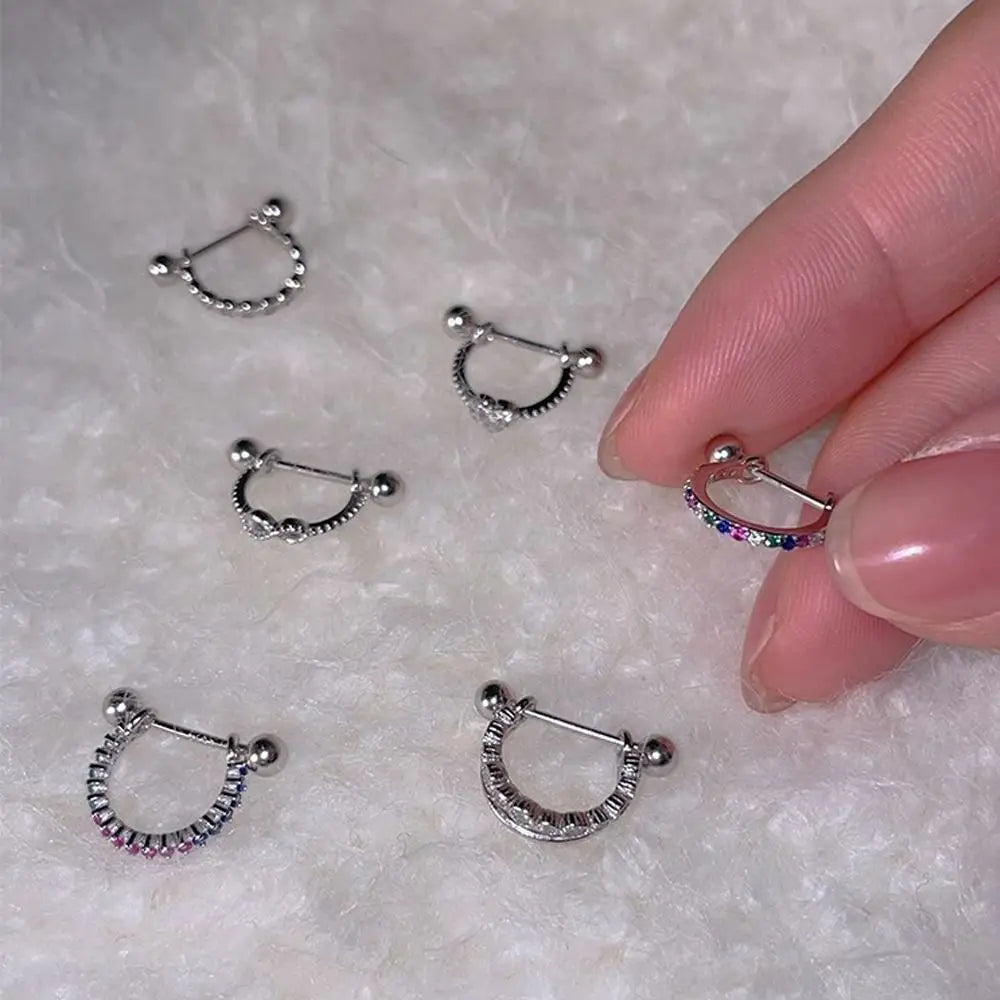 CZ Piercing Earrings Silver Zircon Fashion Jewelry for Women CZ Piercing Earrings Nixie