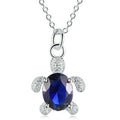 Turtle Pendant Necklace Glass Crystal Mood Tracker – Nixie Pendant Necklace Nixie Blue