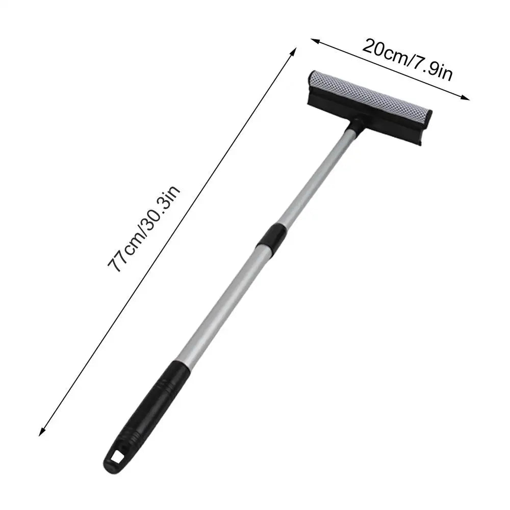 2-in-1 Retractable Window Squeegee & Cleaning Brush Window Squeegee Brush Nixie Black