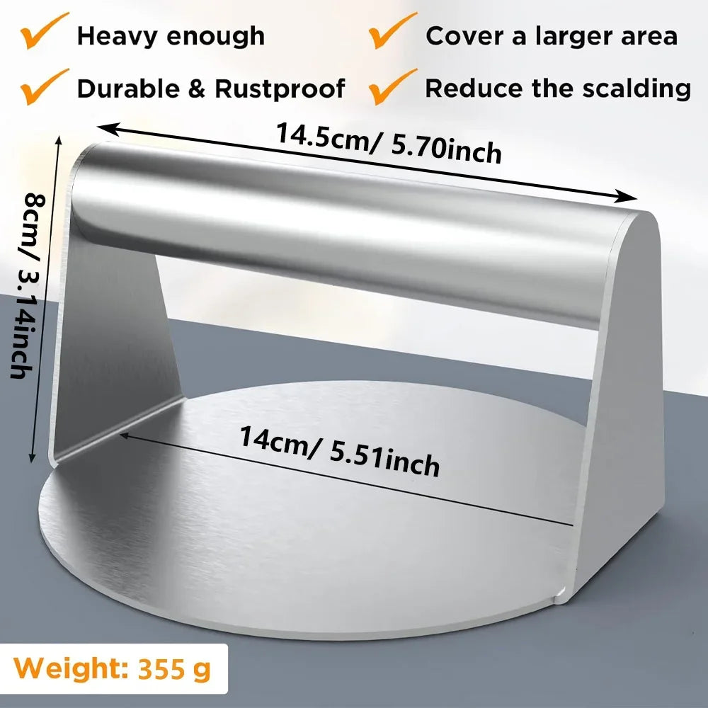 Stainless Steel Smash Burger Press | Non-Stick BBQ Meat Press Burger Press Nixie