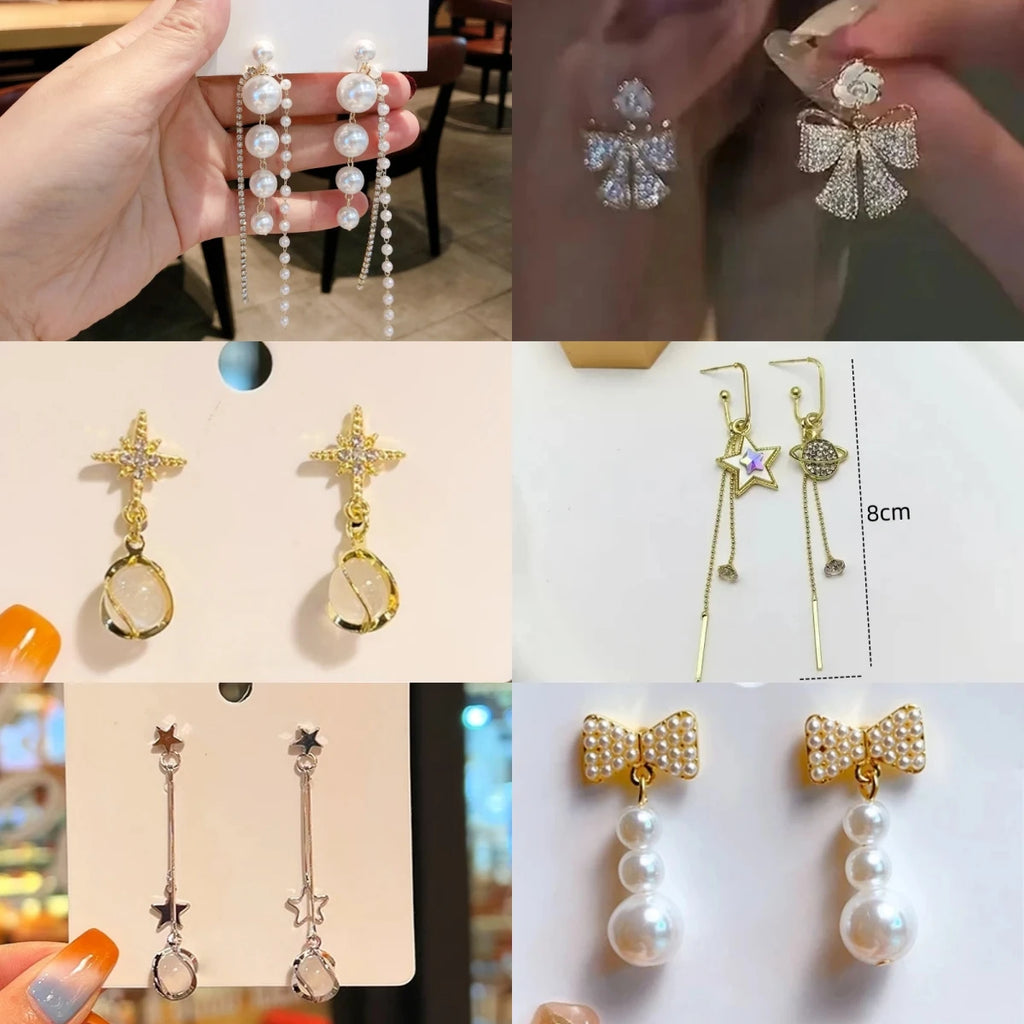 Long Diamond Tassel Drop Earrings – 14K Gold Plated | Women Drop Earrings Nixie