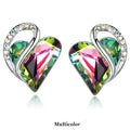 Rainbow Heart Drop Earrings – Zinc Alloy & Crystal Accents Drop Earrings Nixie EH-280-8