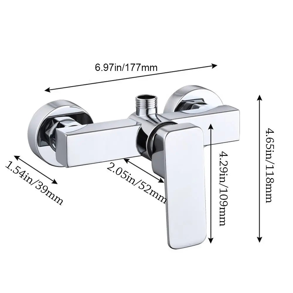 Chrome Alloy Shower Faucet G1/2 Hot Cold Wall Mount Tub Mixer Shower Faucet Nixie