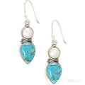 Crystal Hoop Dangle Earrings – Vintage Geometric Design Dangle Hoop Earrings Nixie Blue