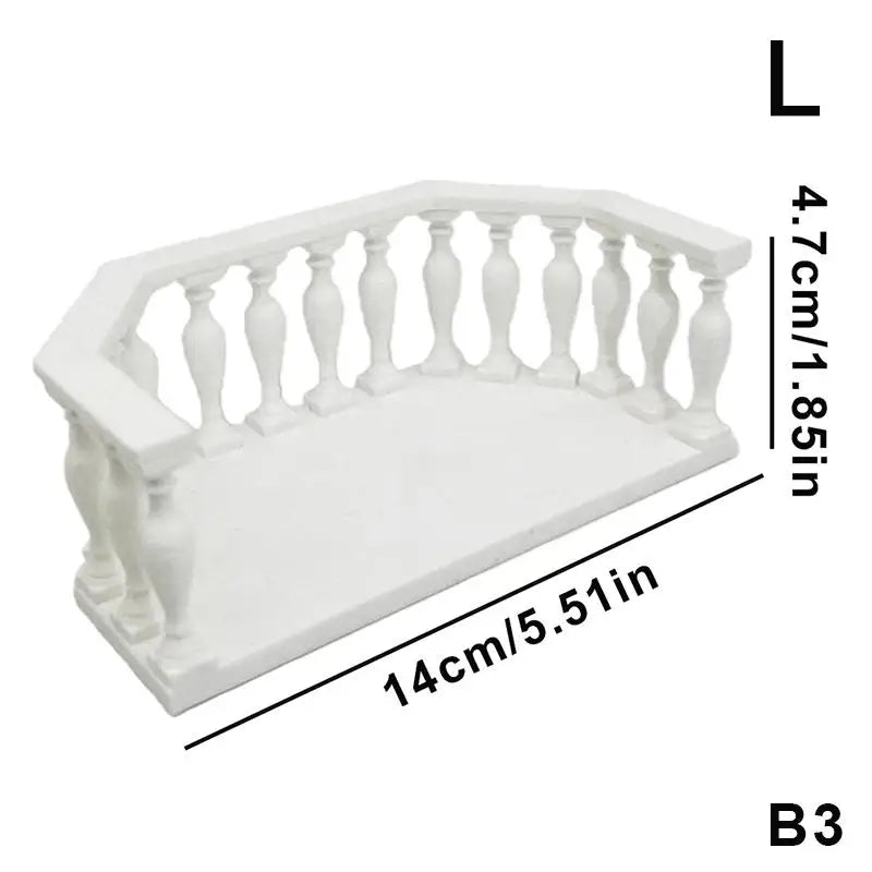 Miniature Dollhouse Balcony with Railing – European DIY Decor Dollhouse Accessory Nixie B3