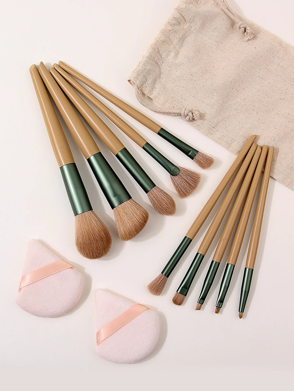 13-Piece Makeup Brush Set with Storage Bag & Powder Puffs Makeup Brush Set Nixie