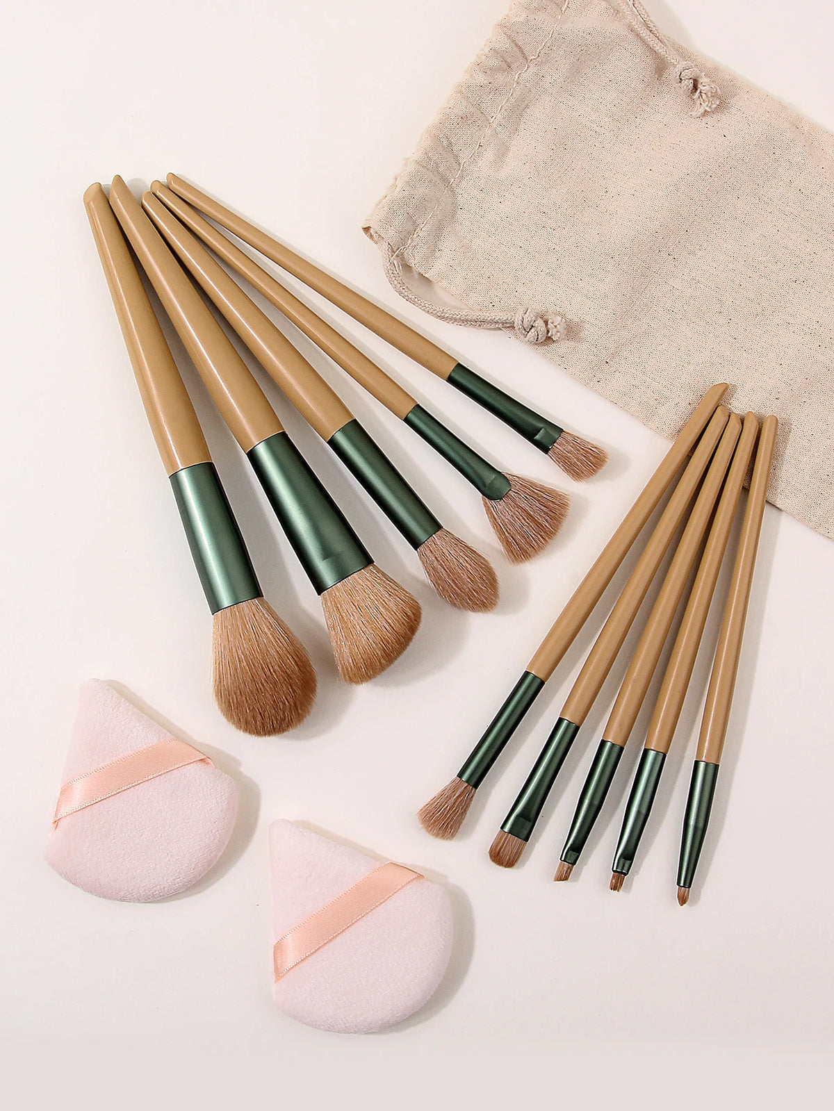 13-Piece Makeup Brush Set with Storage Bag & Powder Puffs Makeup Brush Set Nixie