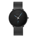 REBIRTH Men's Retro Art Quartz Watch – Magnetic Steel Strap Men's Quartz Watch Nixie black