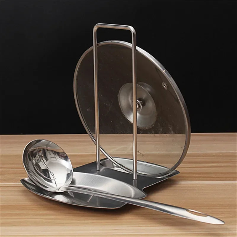 Stainless Steel Pot Lid & Spoon Holder Drain Rack Kitchen Kitchen Lid Rack Nixie