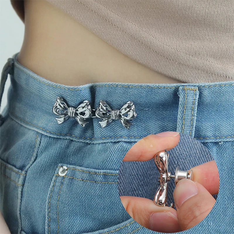 Butterfly Clasp Waist Tightener – Adjustable No-Sew Jean Button Waistband Clip Nixie