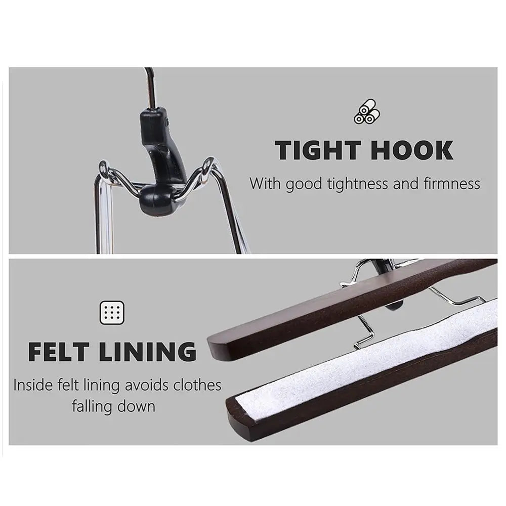 Wooden Horse-Face Skirt & Pants Hanger – Non-Slip Retro Rack Clothes Hanger Nixie
