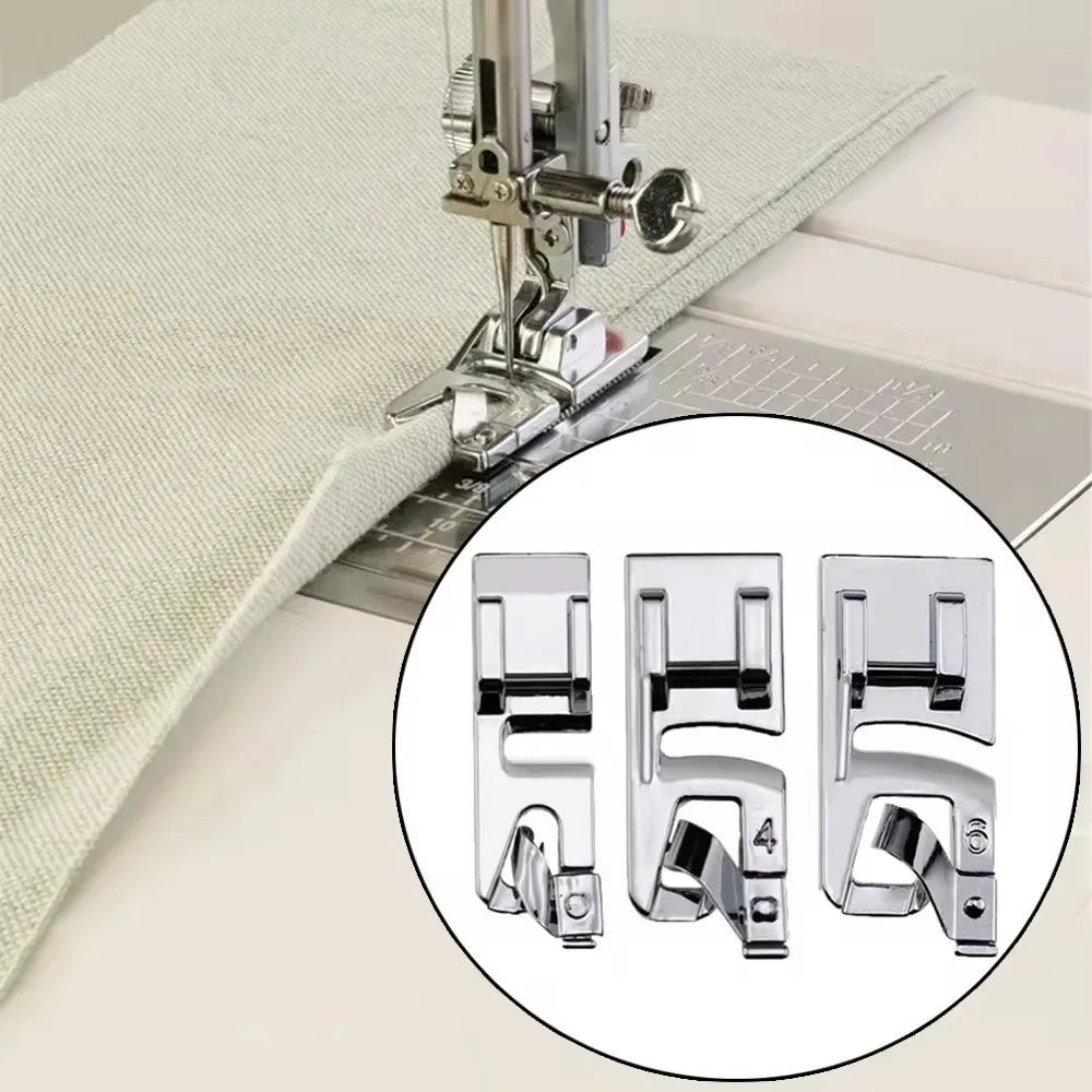 3mm 4mm 6mm Rolled Hem Presser Foot Set – Stainless Steel Presser Foot Set Nixie