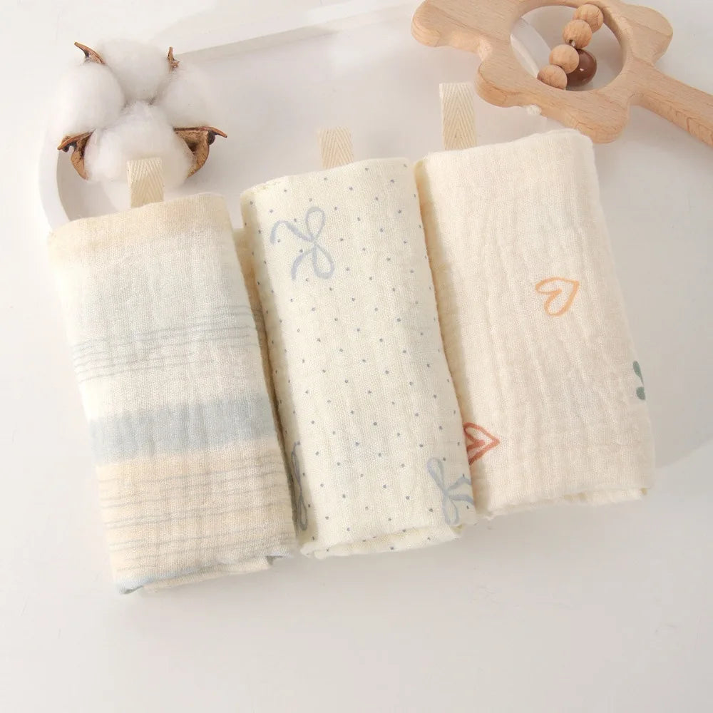 4-Layer Cotton Baby Washcloths – Soft Gauze Burp Cloths 3-5 Pack Baby Washcloth Set Nixie 23