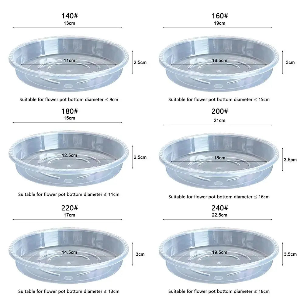 10 Pack Clear Round Plastic Flower Pot Drip Trays – 6 Sizes Plant Drip Trays Nixie