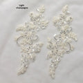 Embroidered Sequin Lace Appliqué Patches – 1 Pair Floral DIY