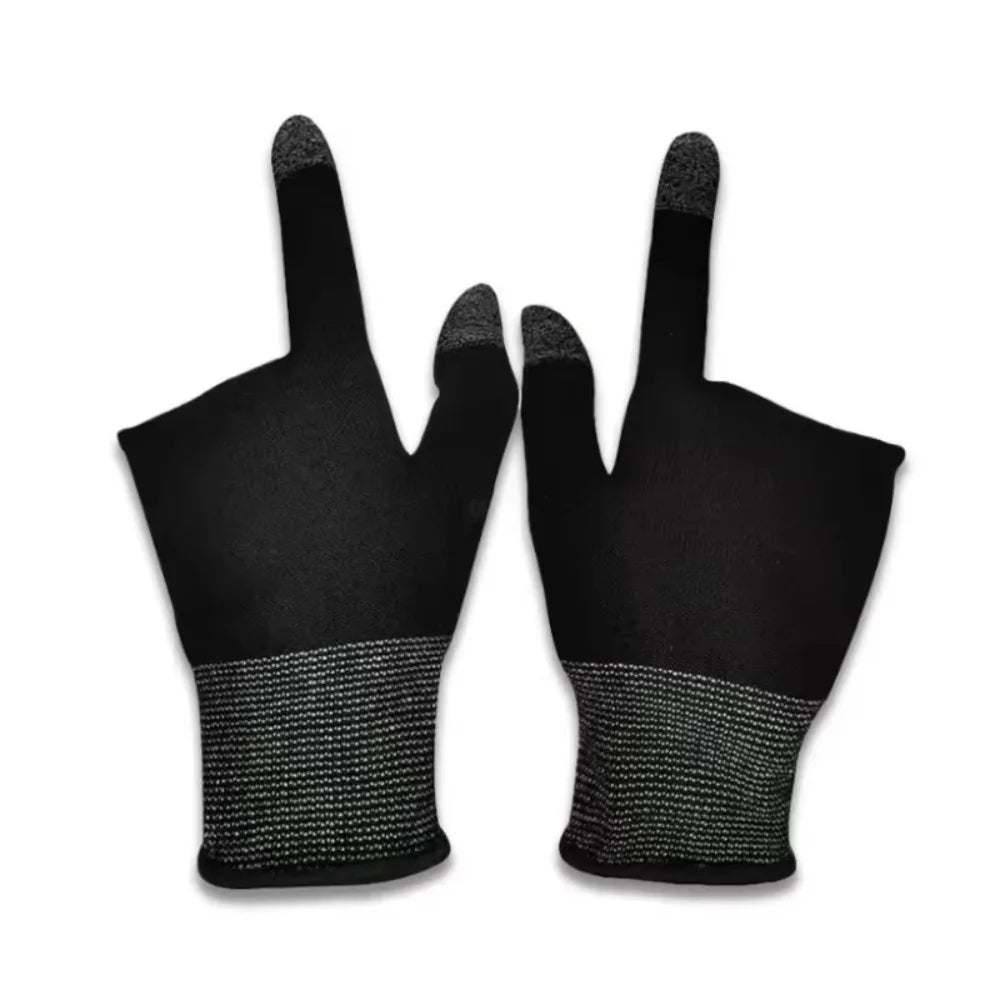 Breathable Two-Finger Gaming Gloves – Touchscreen Fingertip Sleeves Gaming Finger Sleeves Nixie Black