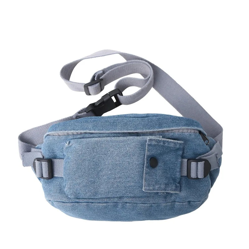 Denim Crossbody Chest Bag – Harajuku Casual Waist Pack Crossbody Waist Bag Nixie