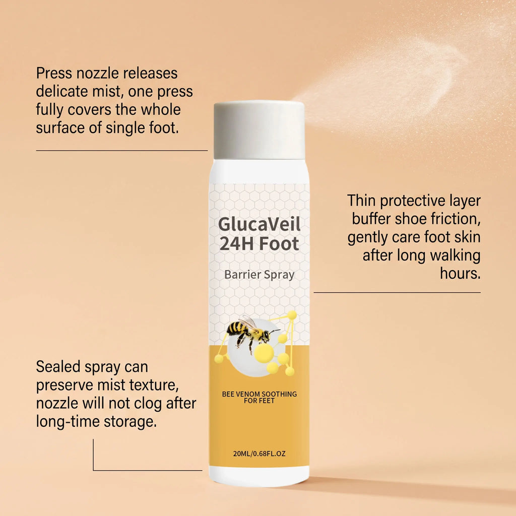 Bee Venom Foot Barrier Spray – 24H Anti-Friction Mist | 20ml Foot Care Spray Nixie