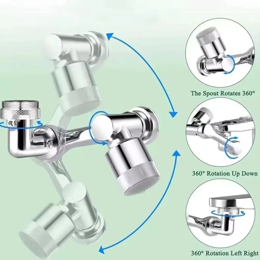 1080° Swivel Faucet Extender Sprayer – 2 Mode Water Saving Faucet Sprayer Head Nixie