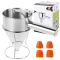 Stainless Steel Pancake Batter Dispenser with Stand & 4 Spouts