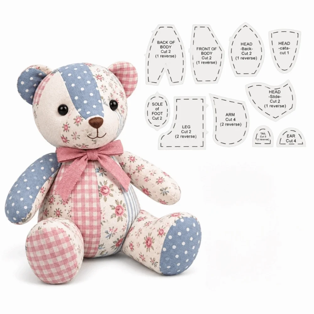 15" Memory Bear Sewing Template Set – 10-Pc Plastic Rulers