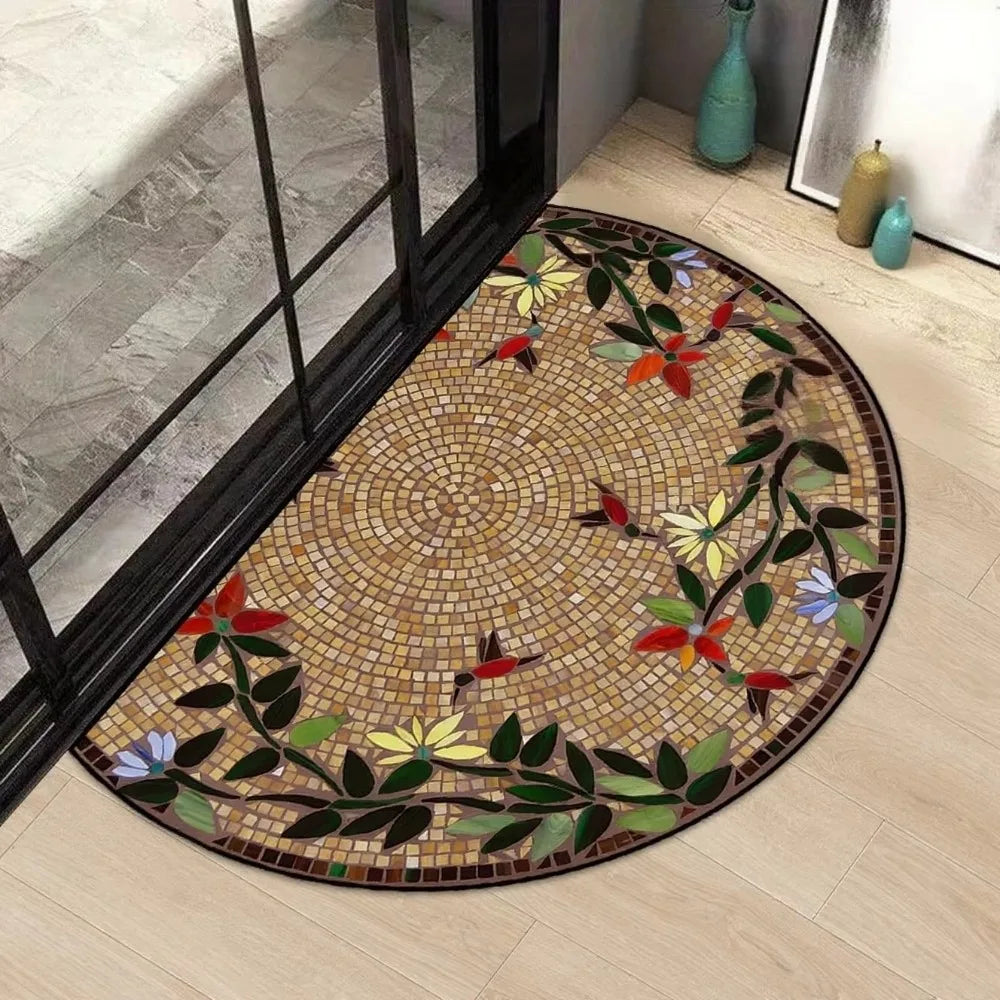 Semi-Circular Non-Slip Doormat | Washable | Silicone Backing Entryway Doormat Nixie