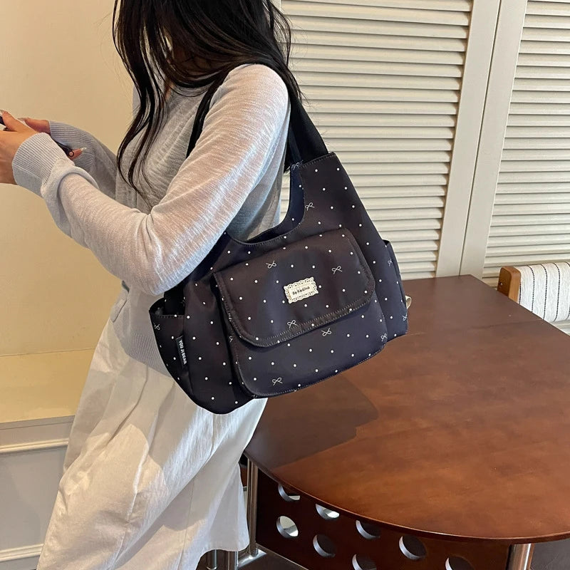Korean Polka Dot Crossbody Tote Bag – Lightweight Women's Bag Crossbody Tote Bag Nixie