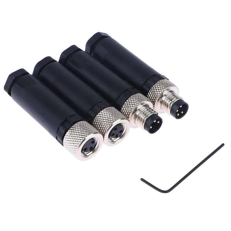 M8 Waterproof Sensor Connector Male Female 3/4 Pin Plug Industrial Sensor Connector Nixie