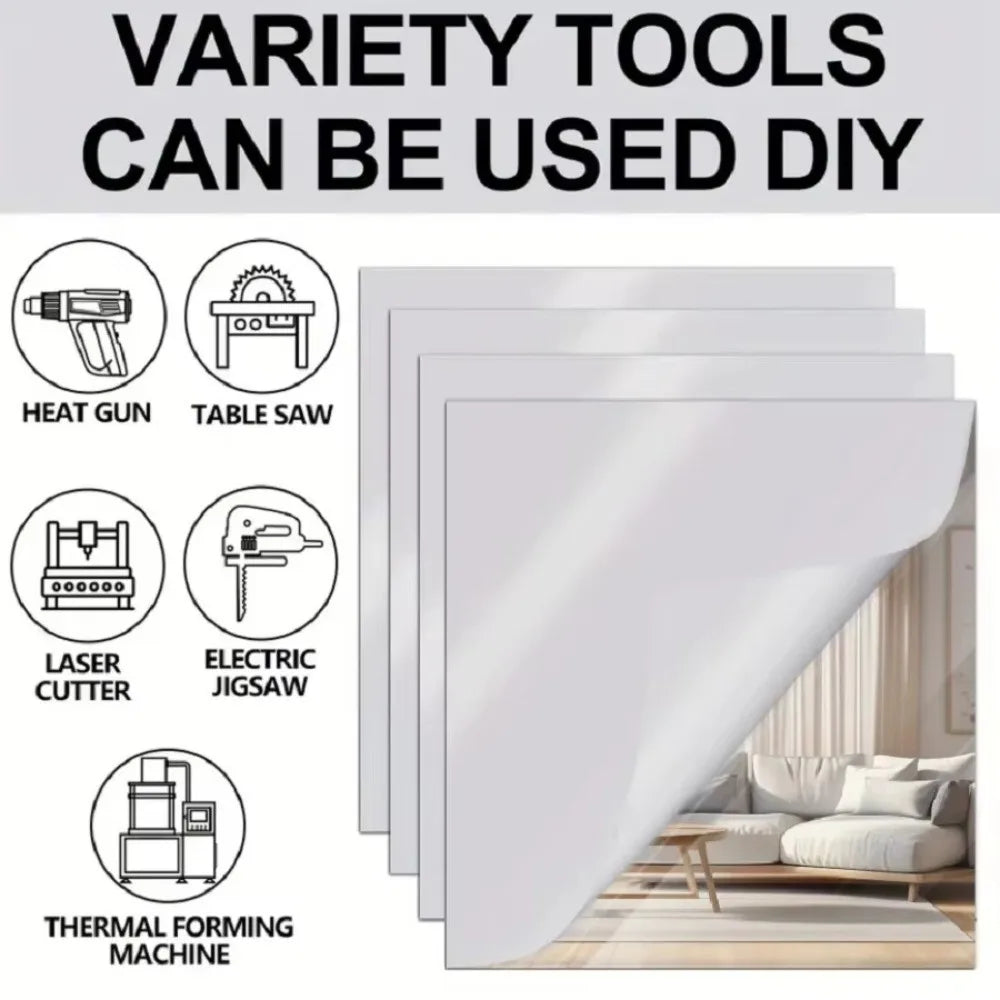 Self-Adhesive Acrylic Mirror Sheet – Shatterproof 1.6mm Thick
