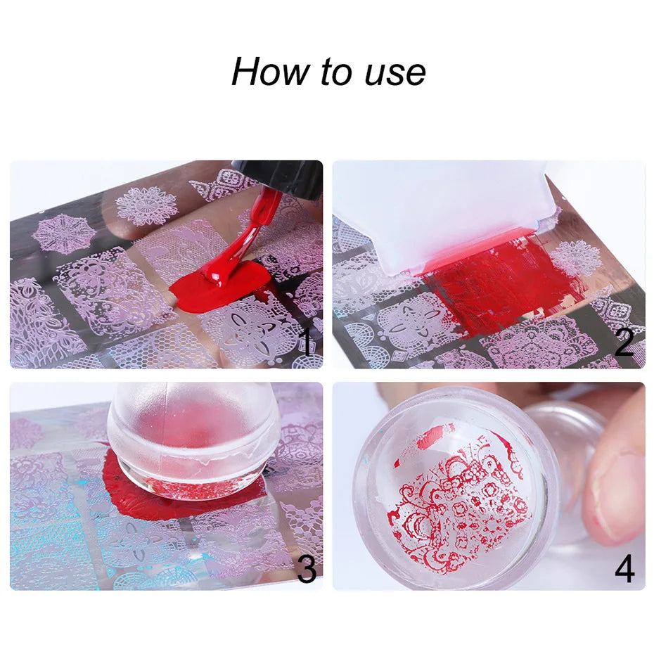 3-in-1 Nail Stamp Set – French Manicure Stamping Kit & Scraper Nail Stamping Kit Nixie