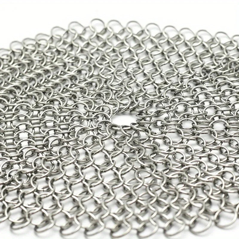 Stainless Steel Chainmail Scrubber – Reusable Kitchen Cleaner Chainmail Kitchen Scrubber Nixie