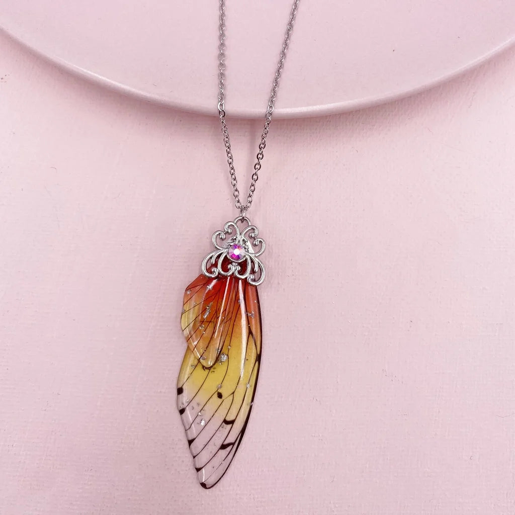 Butterfly Wing Pendant Necklace – 12 Colors Resin Women's Jewelry Pendant Necklace Nixie
