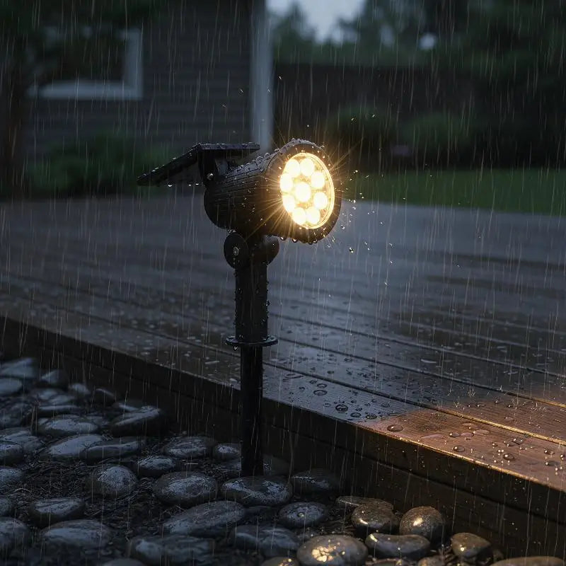 Solar Garden Spotlight RGB IP65 Waterproof Adjustable Outdoor Light Solar Landscape Spotlight Nixie